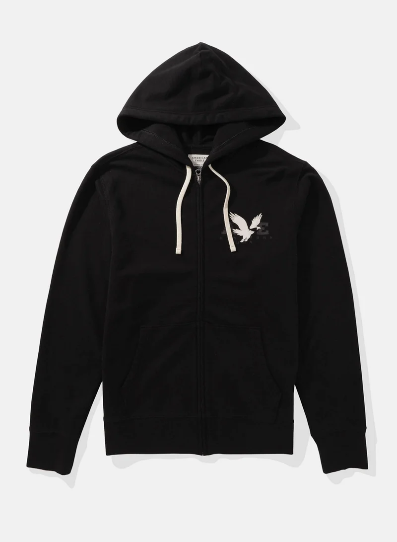 امريكان ايجل Graphic Pocket Deatiled Drawstring Pullover Hoodie
