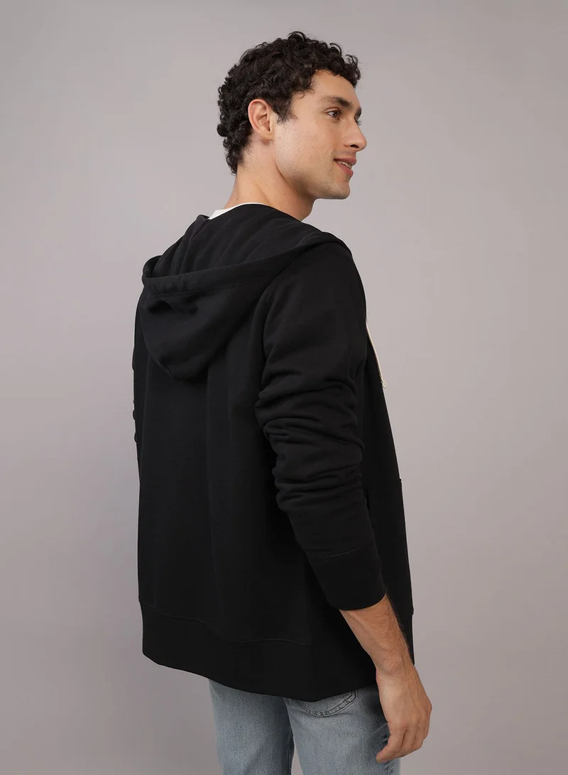 امريكان ايجل Graphic Pocket Deatiled Drawstring Pullover Hoodie