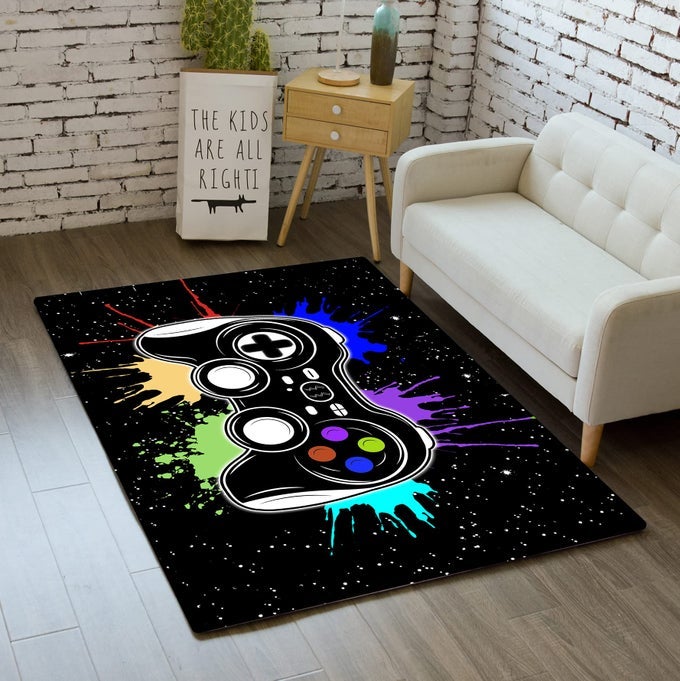 GAMER RUGS FOR BOYS BEDROOM CARTOON PAINTING GAMING RUG FOR TEENS COOL GAME ROOM DECOR GAMING CARPET FOR DINING LIVING ROOM PLAYROOM FLOOR MATS 2X3