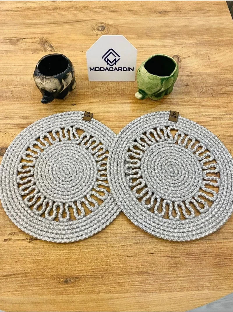 بدز ديري BDZ Leather Jute Wicker American Service Plate 2 Pieces