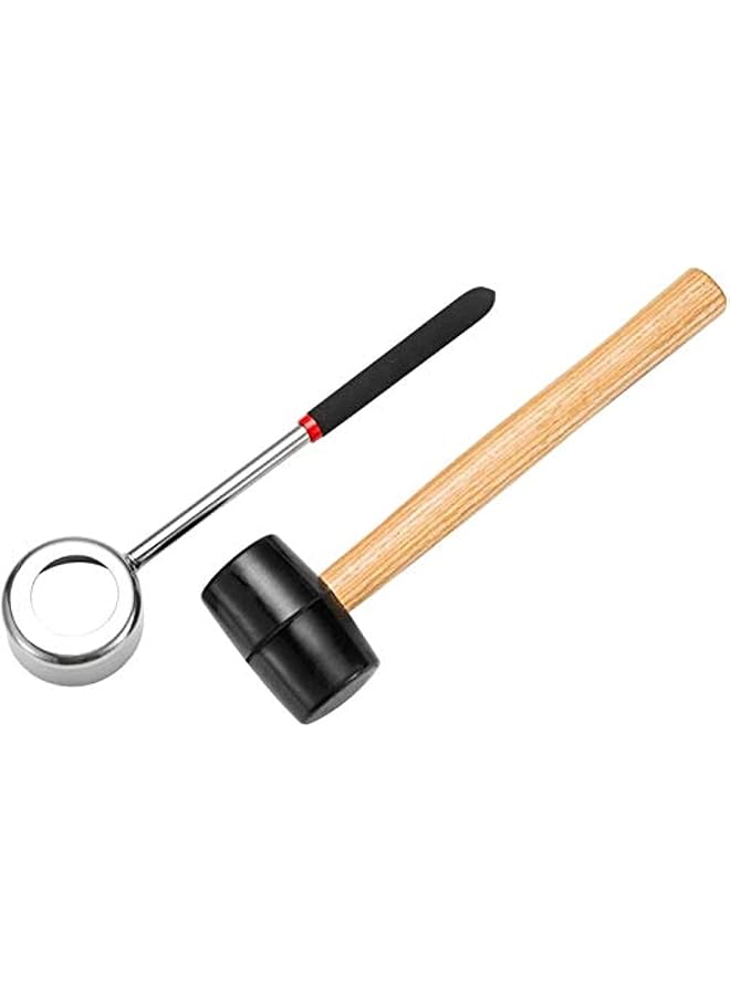 S-TOP Stainless Steel Coconut Opener Set, Young Coconuts Opening Tool Kit with Hammer - Image 1