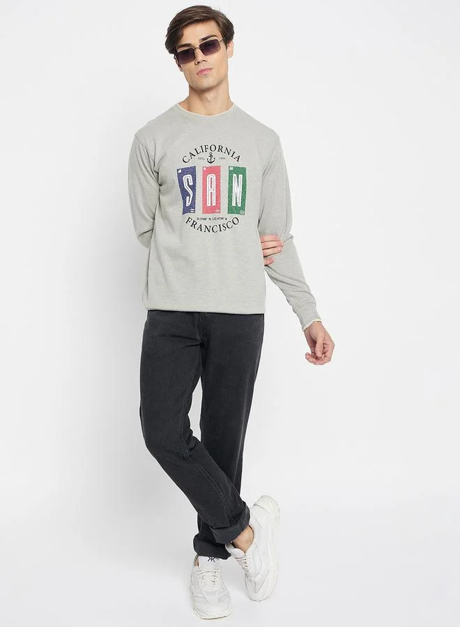 DUKE Round Neck California Print Sweatshirt by Styli