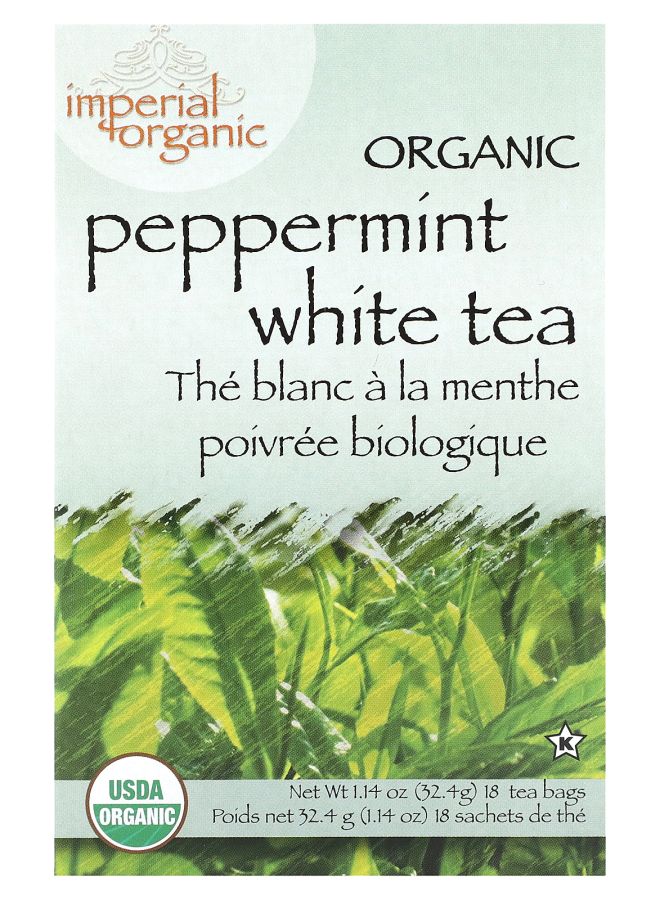 Uncle Lee's Tea Imperial Organic Peppermint White Tea 18 Tea Bags 1.14 oz (32.4 g)