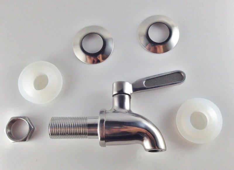 BTSKY ™صنبور بديل لموزع المشروبات من الفولاذ المقاوم للصدأ يناسب فتحة 16 مم (5/8 بوصة) - صنبور بديل لموزع بدون رصاص، تشطيب مصقول - Image 4