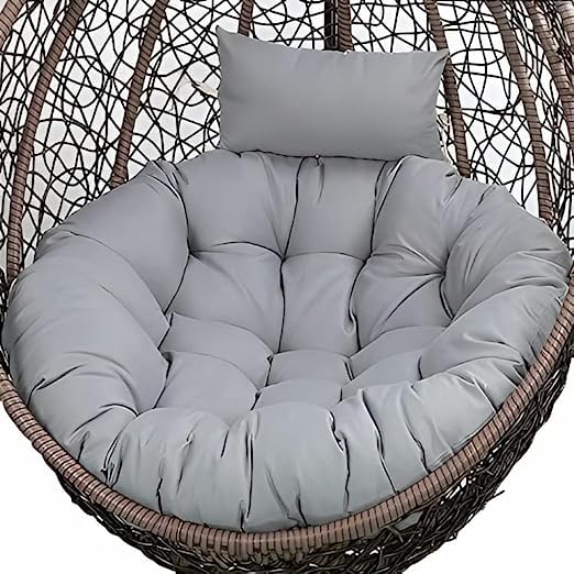 KYNE Microfibre Round Cushion for Hanging Basket Round Shape Swing Chair Cushions for Outdoor Egg Swing Chair Garden Swing Seat Padded Pillow Cushion Grey - Image 1