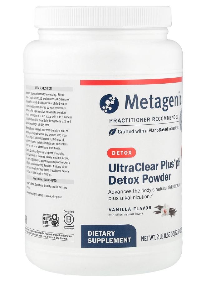 Metagenics UltraClear Plus® pH Detox Powder Vanilla 2 lb 0.59 oz (924 g) - Image 2