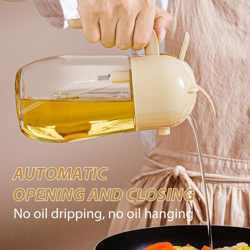 KESHAVAM RabbitShaped 2 in 1 Oil Dispenser Bottle Glass Container with Decorative Design for Cooking Oil Salad Dressing Kitchen Use - Image 5