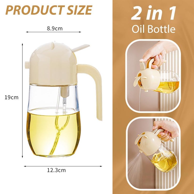 KESHAVAM RabbitShaped 2 in 1 Oil Dispenser Bottle Glass Container with Decorative Design for Cooking Oil Salad Dressing Kitchen Use - Image 2