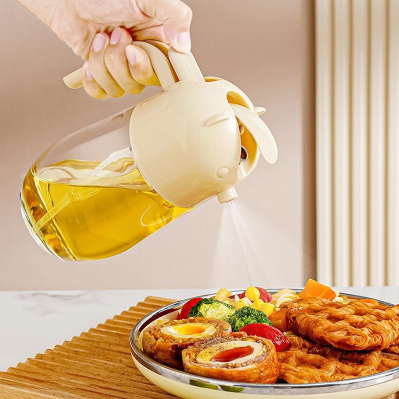 KESHAVAM RabbitShaped 2 in 1 Oil Dispenser Bottle Glass Container with Decorative Design for Cooking Oil Salad Dressing Kitchen Use - Image 4