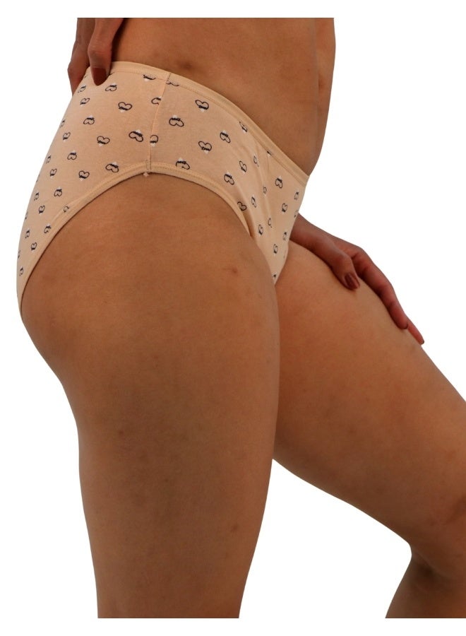 JOANNA JOANNA N074 Women's Heart Design Mid Rise Panty & Solid Design Shapewear Set, Multicolor  - Image 3