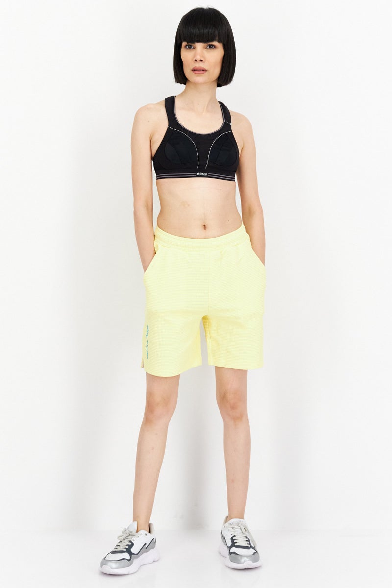 PUMA Women Sportswear Fit Plain Training Shorts, Yellow - Image 2