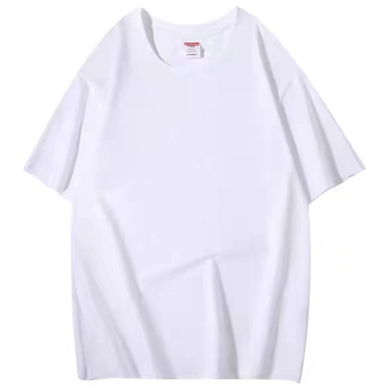 260G Oversize Solid Color Heavy Cotton Loose Off-Shoulder T-Shirt Men'S And Women'S Bottoming Hong Kong Style Half Sleeve Off-Shoulder - Image 1