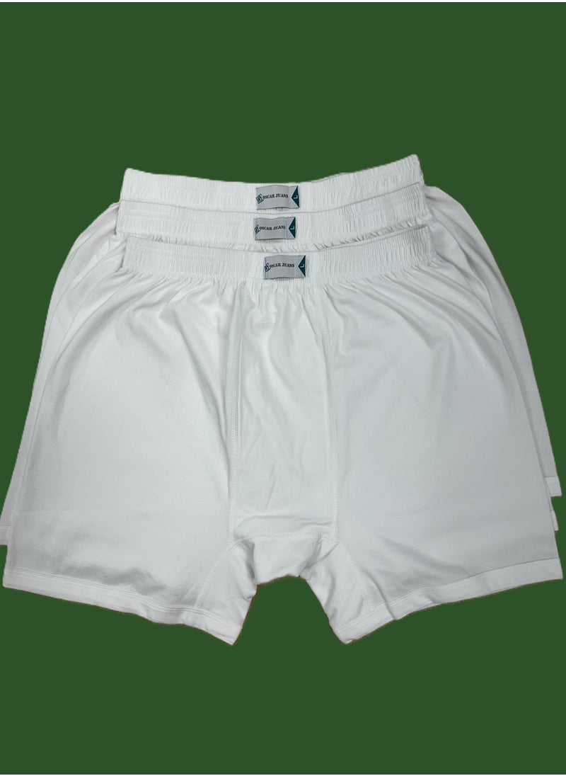 OSCAR JEANS - Platinum Collection 100% Cotton Mens Underwear Boxer Comfort Fit Organic Ultrasoft Antibacterial Brightest White 3 Pack - Image 1