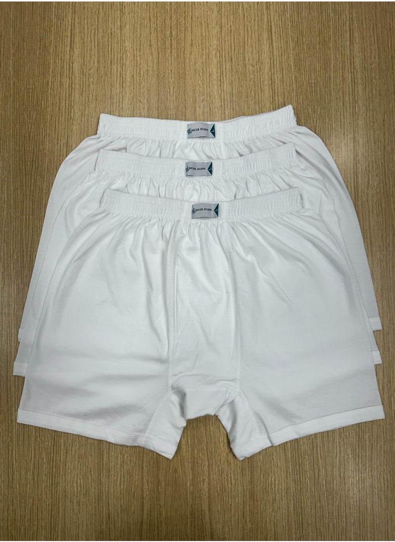 OSCAR JEANS - Platinum Collection 100% Cotton Mens Underwear Boxer Comfort Fit Organic Ultrasoft Antibacterial Brightest White 3 Pack - Image 1