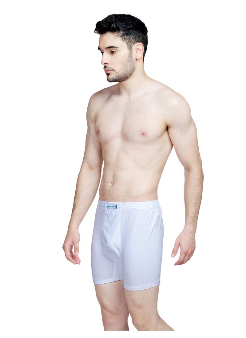 OSCAR JEANS - Platinum Collection 100% Cotton Mens Underwear Boxer Comfort Fit Organic Ultrasoft Antibacterial Brightest White 3 Pack - Image 1