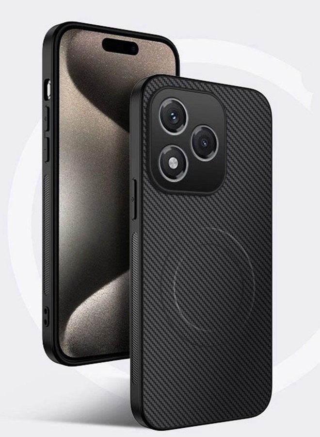 Magnetic Case for Honor 400 Lite , Premium Twill Texture Case, Raised Camera Lens Protection，Military Grade，Fashion Shockproof phone cover for Honor 400 Lite，Comfortable Touch，Black - Image 1