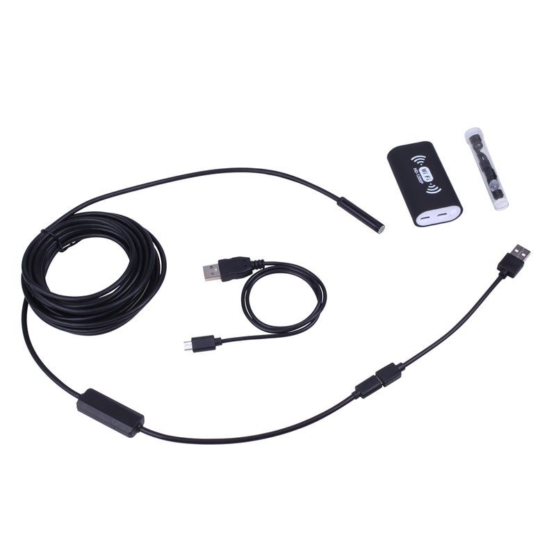 8mm Wireless Endoscope Camera IP68 Waterproof WiFi Inspection 2.0MP HD 8 LED Semi-Rigid Cable Borescope for iPhones iPads Android Devices and PC Black 10M - Image 4