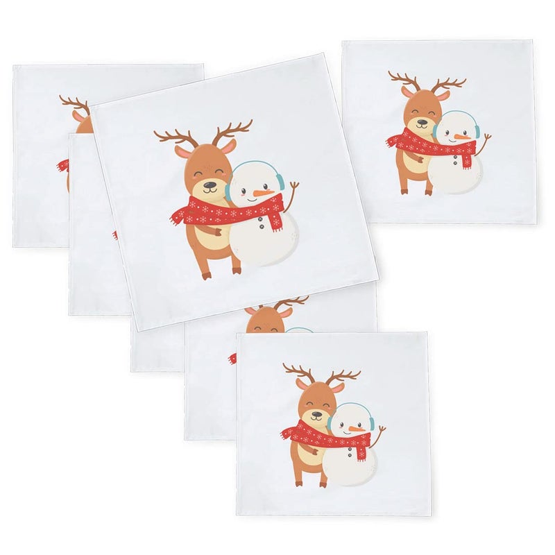 Khakee 6 Pcs Christmas Theme Silk Table Napkins 10x 10 for Xmas Decoration Christmas OrnamentsChristmas Giftxmas21213 - Image 1