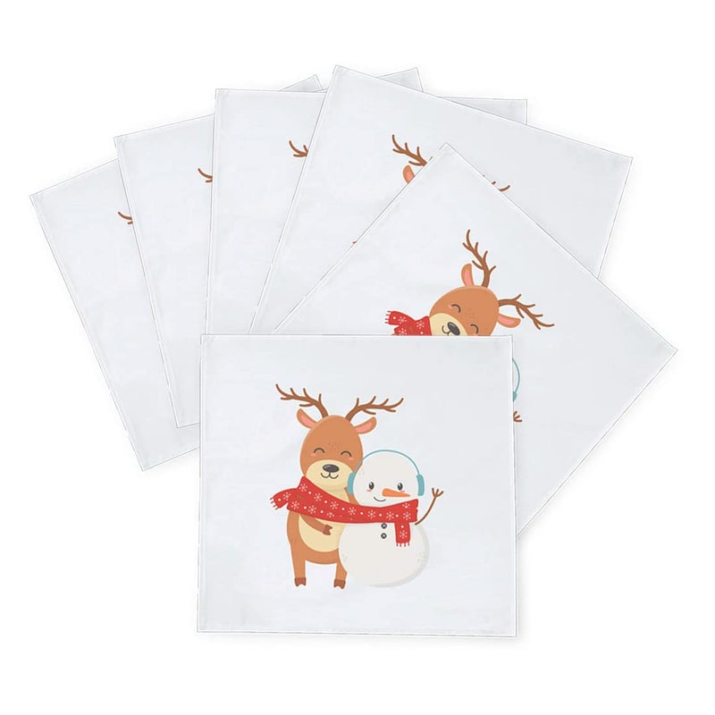 Khakee 6 Pcs Christmas Theme Silk Table Napkins 10x 10 for Xmas Decoration Christmas OrnamentsChristmas Giftxmas21213 - Image 2
