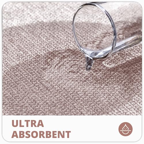 Bosap Bath Mat,Ultra Thin Bathroom Rugs,Rubber Bath Mats for Bathroom,No Slip Bath Rugs,Quick Dry,Machine Washable,Low Pile,Absorbent,Shower Outside,Sink,Home Decor Accessories.Beige,1'5"x2'3"(17x27inch) - Image 3