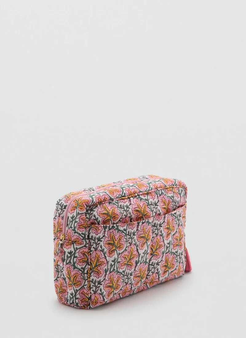 مانجو Flower-Printed Cotton Toiletry Bag