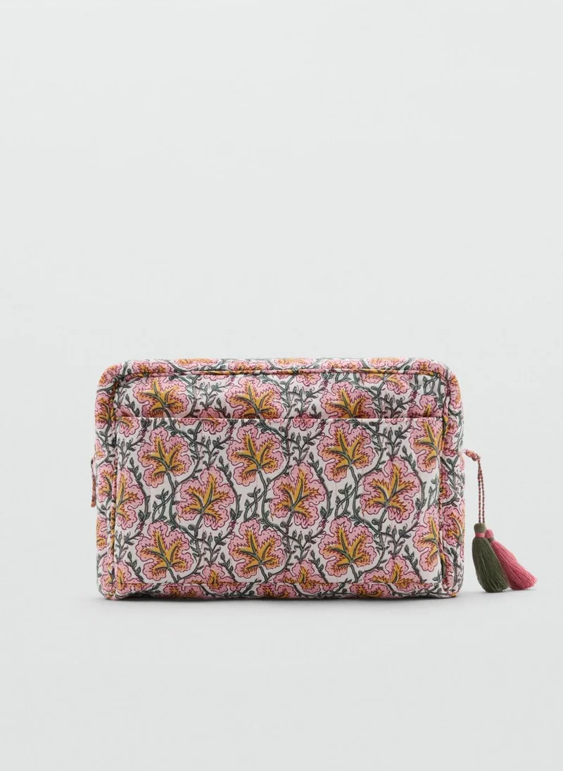 مانجو Flower-Printed Cotton Toiletry Bag
