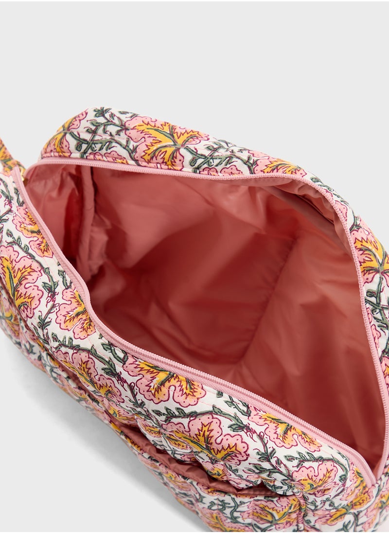 MANGO Flower-Printed Cotton Toiletry Bag  - Image 5