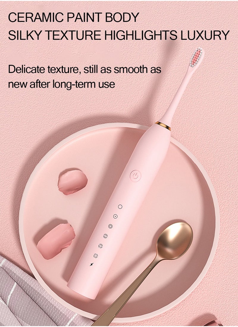 Arabest Super Whitening Sonic Electric Toothbrush 4 Brush Heads and Usb Rechargeable Ultrasonic Toothbrush 420000 Vpm Electric Motor and Travel Case 6 Smart Modes  - Image 5