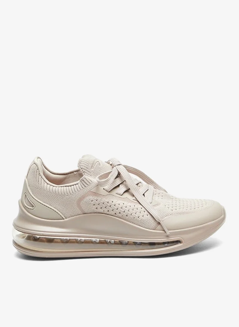Dash Monotone Walking Shoes with Lace-Up Closure