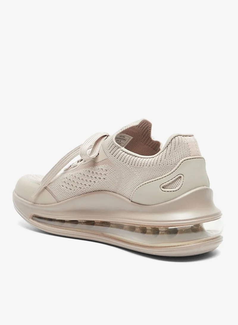 Dash Monotone Walking Shoes with Lace-Up Closure