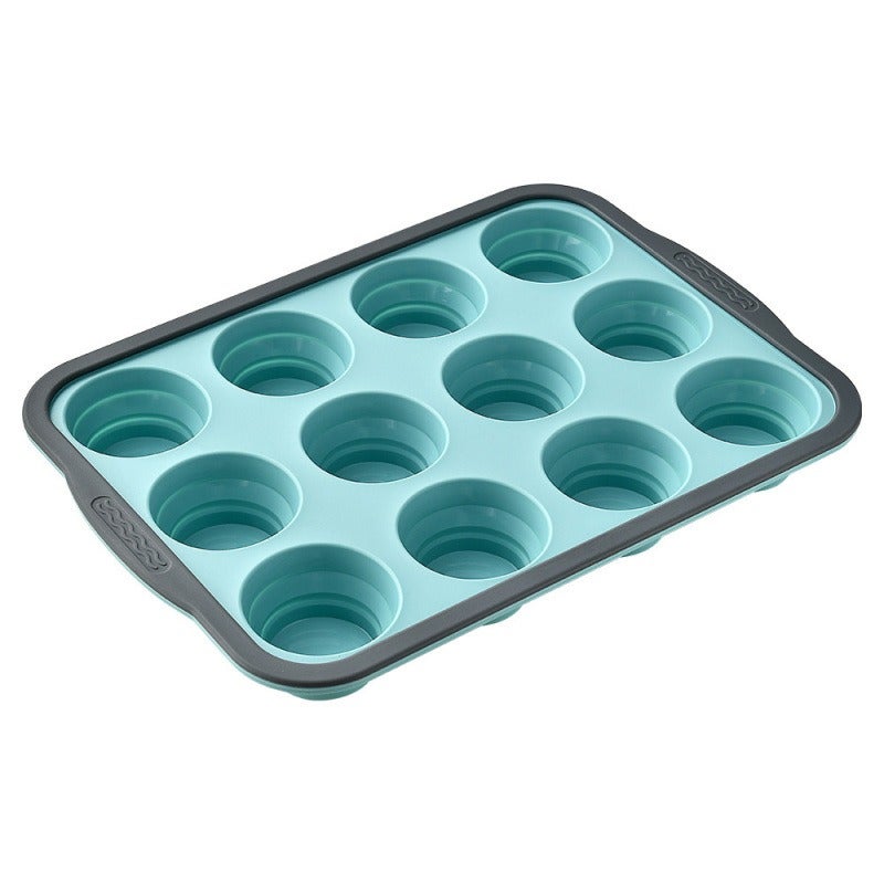 Direct Sale Foldable Silicone Cake Mold, Easy Release, 6-Cavity/12-Cavity Baking Pan, Square & Round Shapes