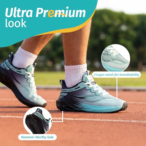 YOHO Tempo Sports Shoes for Men | Stylish & Lightweight Sneaker for Man/Boys | Casual Shoe for Walking, Running, Gym & Everyday Use - 0906 | Artic Cold Brew - UK 9 - Image 2