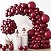 RUBFAC Burgundy Balloons 129pcs Different Sizes Pack of 18 12 10 5 Inch Latex Maroon Dark Ruby Red Balloon Garland Arch Kit for Wedding Anniversary Birthday Party Decorations - Image 2
