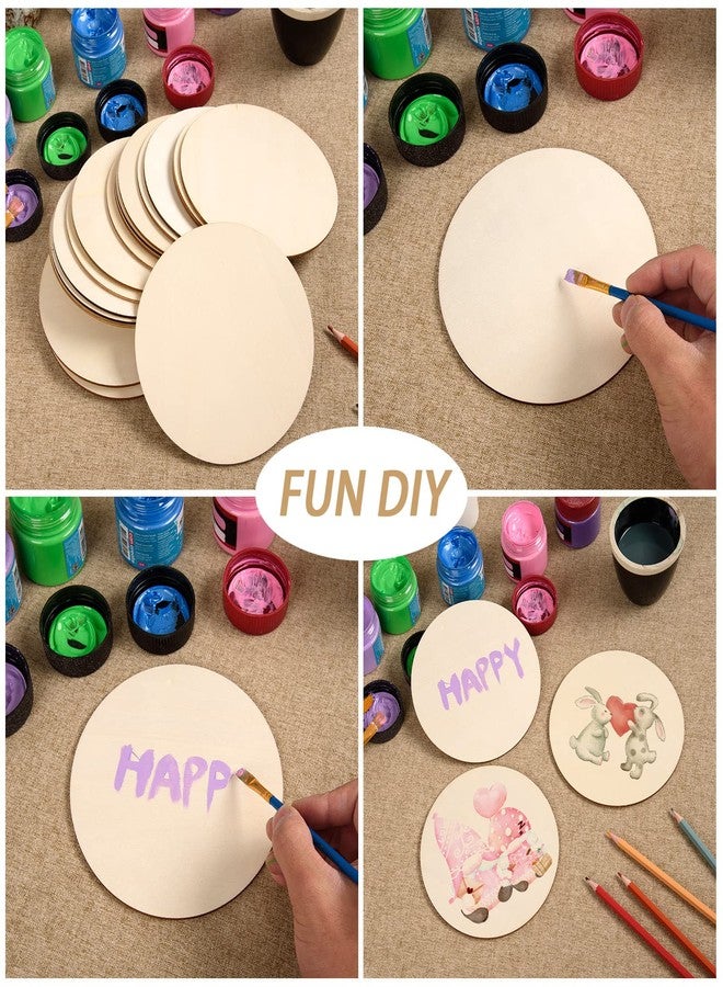 AWIZOM 60 Pcs 6 Inch Wood Circles for Crafts Unfinished Circles Wooden Rounds Natural Round Wooden Disc Cutouts Blank Wood Slices for DIY Crafts, Coaster, Painting, Engraving, Home Decorations - Image 4
