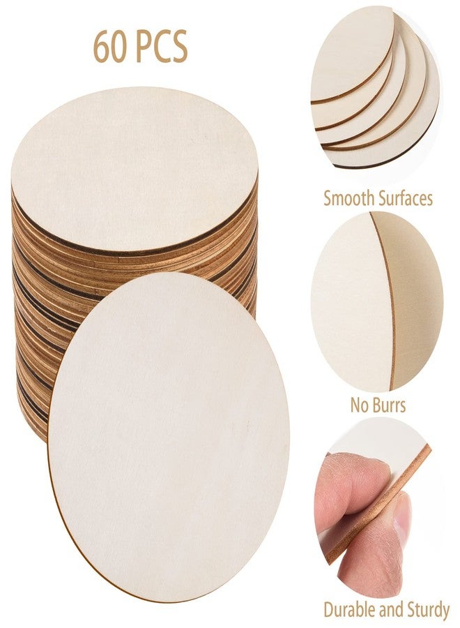 AWIZOM 60 Pcs 6 Inch Wood Circles for Crafts Unfinished Circles Wooden Rounds Natural Round Wooden Disc Cutouts Blank Wood Slices for DIY Crafts, Coaster, Painting, Engraving, Home Decorations - Image 3