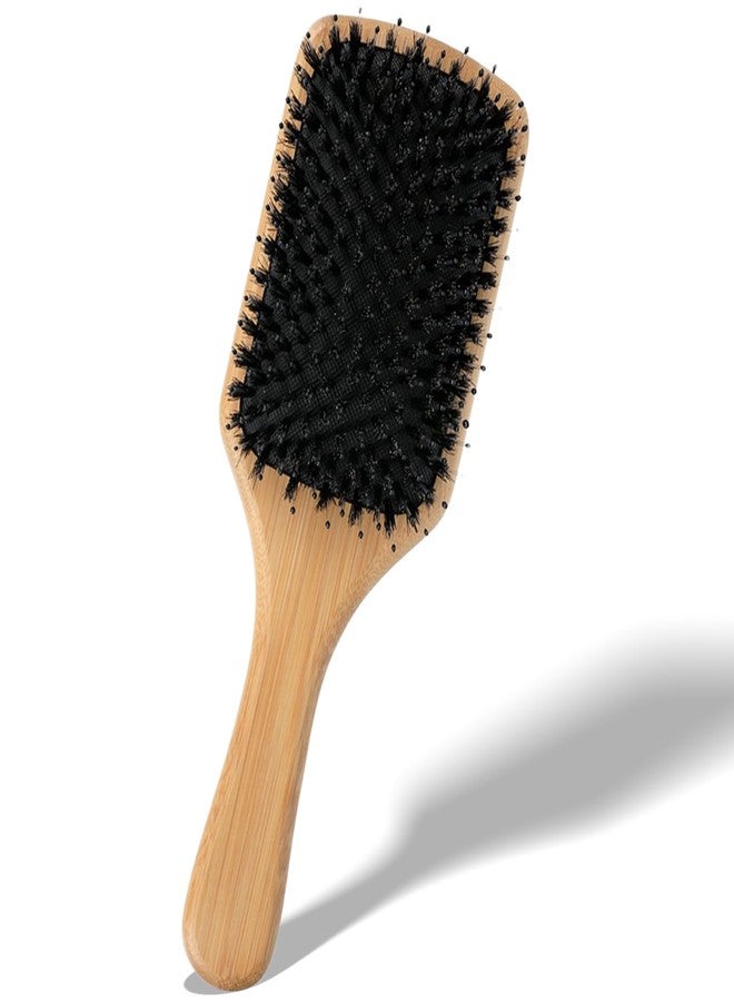 Zoolinn Wooden Paddle Hair Brush with Bristle & Detangling Pins – Hairbrush for Men, Women, to Reduce Frizz, Restore Shine & Promote Healthy Hair - Image 1
