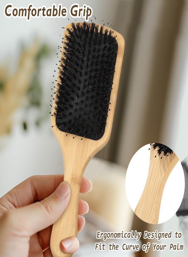 Zoolinn Wooden Paddle Hair Brush with Bristle & Detangling Pins – Hairbrush for Men, Women, to Reduce Frizz, Restore Shine & Promote Healthy Hair - Image 4
