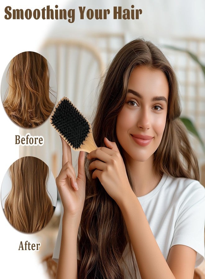 Zoolinn Wooden Paddle Hair Brush with Bristle & Detangling Pins – Hairbrush for Men, Women, to Reduce Frizz, Restore Shine & Promote Healthy Hair - Image 5