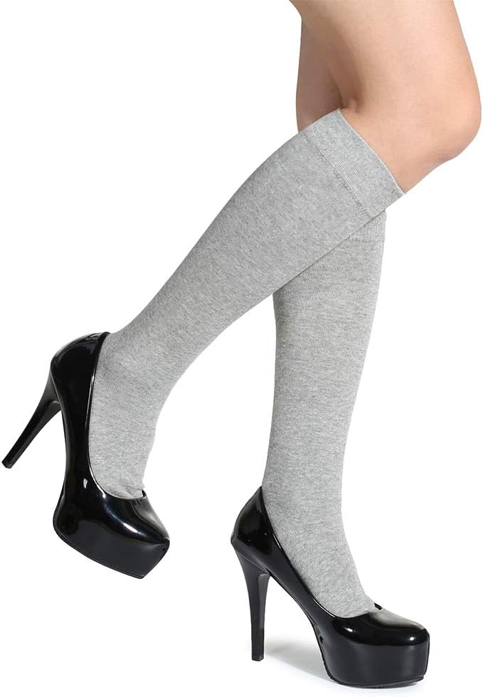 Leotruny 3 Pairs Women's Cotton Opaque Knee High Socks - Image 4