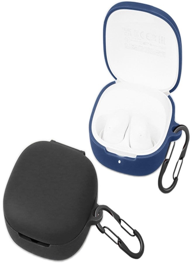 EasyBee [2 Pack] easyBee Case Compatible with Xiaomi Redmi Buds 6 Play Bluetooth Headphone Charging Cover with 2 Keychain, Soft Liquid Silicone Ultra Thin Shockproof Protective Kit - Black and Blue - Image 1