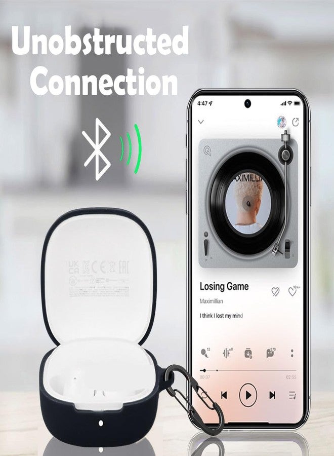 EasyBee [2 Pack] easyBee Case Compatible with Xiaomi Redmi Buds 6 Play Bluetooth Headphone Charging Cover with 2 Keychain, Soft Liquid Silicone Ultra Thin Shockproof Protective Kit - Black and Blue - Image 3