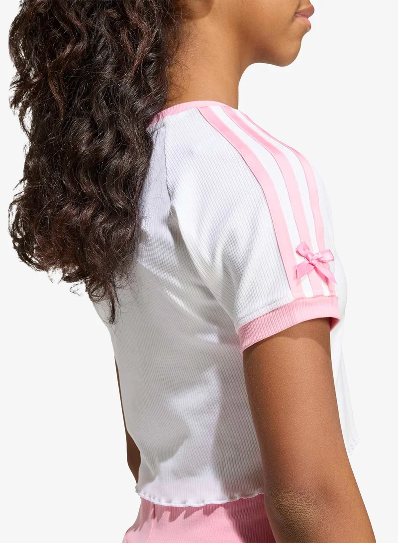Adidas Originals WHITE/LTPINK Youth Disney Slim Crop T-Shirt for Women | Best Price UAE