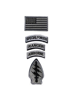 boshiho Military Patches, Tactical American Flag Patches Special Forces Ranger Airborne Badges 5 Pieces Hook And Loop Embroidered Morale Patch (Gray)  - Image 1