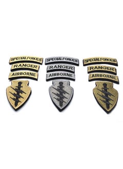 boshiho Military Patches, Tactical American Flag Patches Special Forces Ranger Airborne Badges 5 Pieces Hook And Loop Embroidered Morale Patch (Gray)  - Image 3
