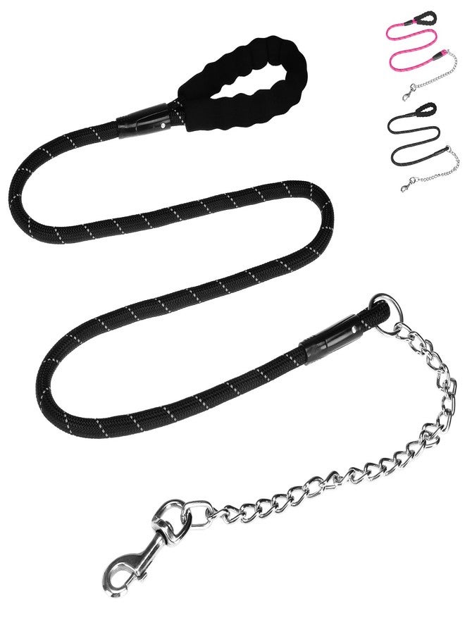 HOMIMP Chew Proof Dog Leash for Medium Large Dogs, Reflective 6 FT Heavy Duty Metal Chain Dog Leashes with Soft Padded Handle, Anti Bite Durable Rope Leashes for Pitbull, Non Chewable - Image 1