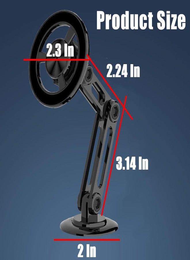 zipelo Magnetic Car Phone Holder, 360 Degree Adjustable Phone Mount for Auto Dashboard, Universal Car Accessories, Hands-Free Cell Phone Holder for iPhone 14 13 12 Android and More Smartphones - Image 2