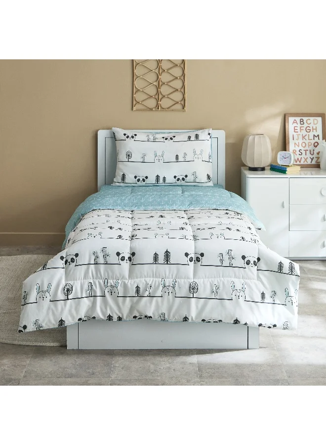 Home Box Joy Slumber 2-Piece Animal Pop Single Cotton Comforter Set - 135x220 cm