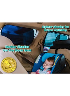 KINDER FLUFF Car Window Shade (4Pack)-The Only Certified Car Window Sun Shade for Baby Proven to Block 99.95% UVR - Mom's Choice Gold Award - Car Seat Sun Protection - Standard  - Image 2