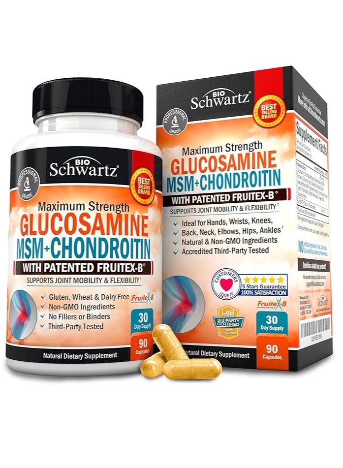 BioSchwartz Glucosamine MSM Chondroitin  90 Capsules 30 day supply