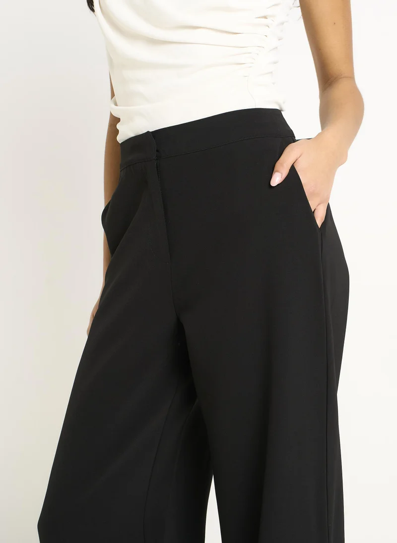 Gini London  Black Wide Leg Tailored Trousers for Women | Best Price UAE